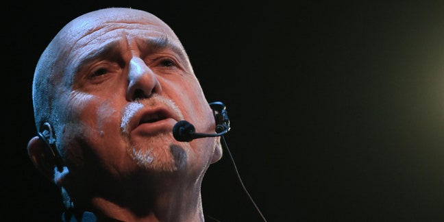 Peter Gabriel performs at the Accor Arena in Paris, May 23, 2023. (Photo by Christophe Delattre/AFP via Getty Images)